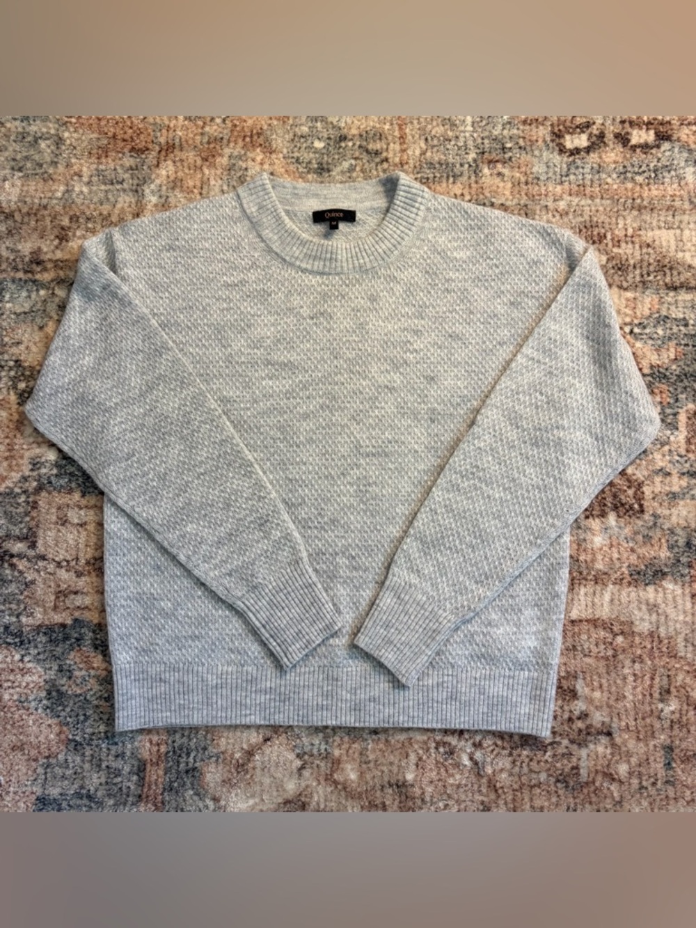 NWOT Quince Baby Alpaca Wool Light Grey Crewneck Sweater medium